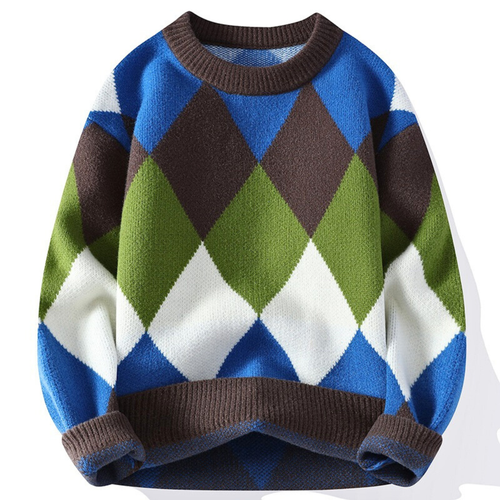 Andrew Men’s Knit Sweater – Soft Diamond Knit Microfiber