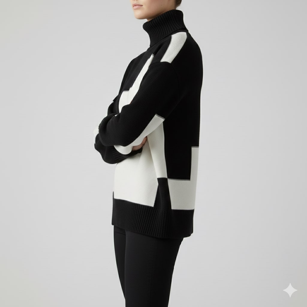 Lovi Women’s Turtleneck Sweater – Soft Knit Pullover with Warm Ribbed Texture