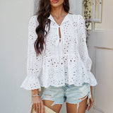 Ronan Lace Pleated Casual Boho Top