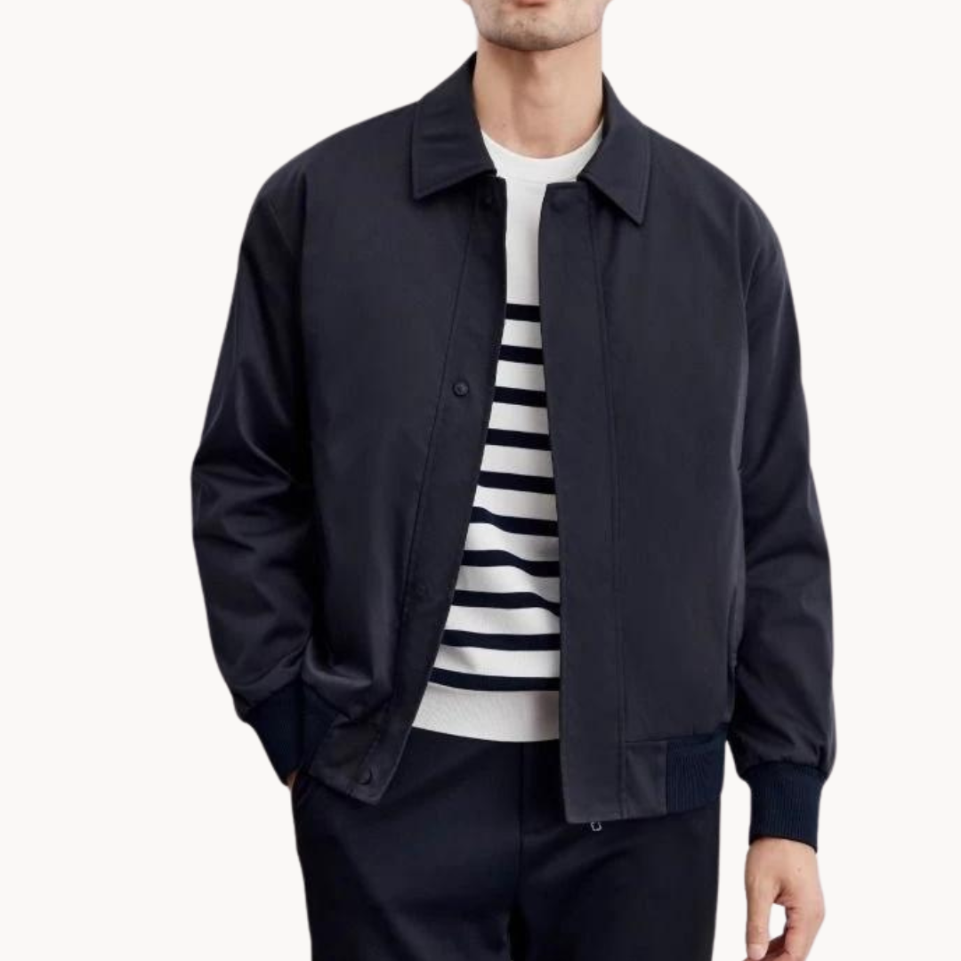 Rafael Men’s Canvas Jacket – Zippered Casual Business Jacket