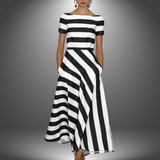 Marina Striped Cotton Maxi Dress – Handcrafted Summer Piece with Flowy Fit