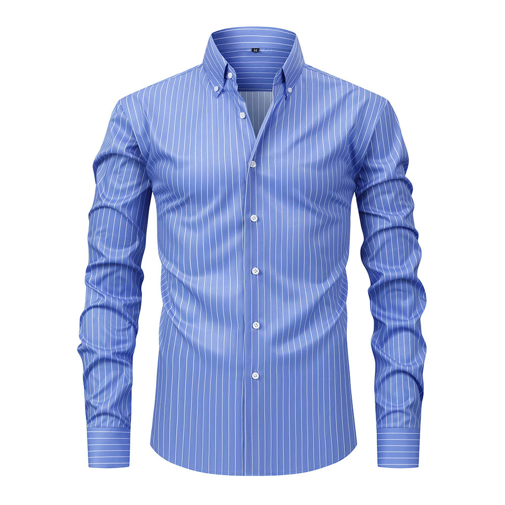 Marco Men’s Button Down Shirt – Classic Striped Cotton Blend Shirt