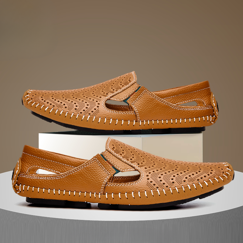 Danilo Italian Leather Sandals – Cushioned Breathable Casual Leather Shoes
