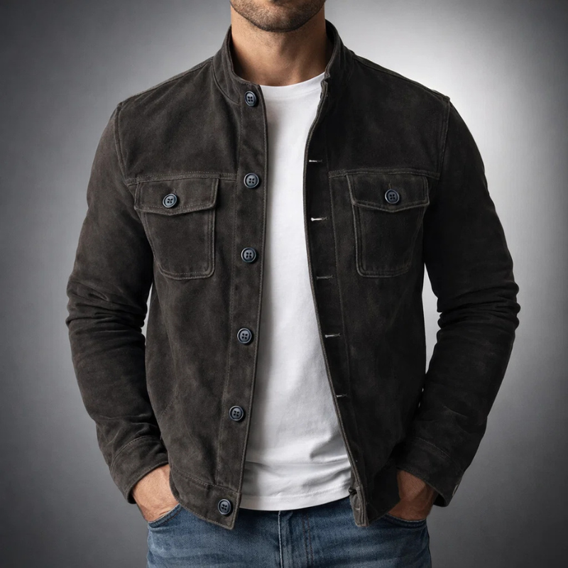Griffin Men’s Suede Jacket – Structured Lightweight Jacket