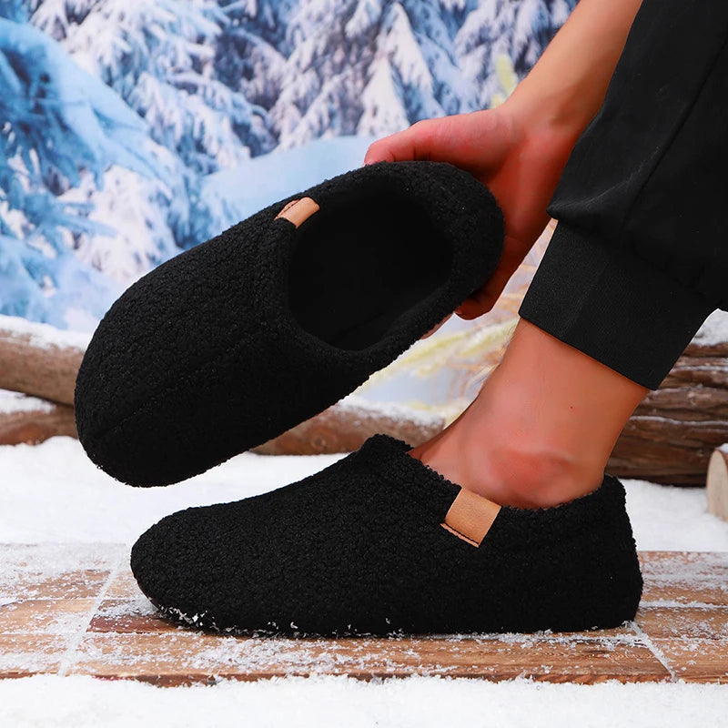 Frostelle Unisex Teddy Fleece Slides – Ultra-Soft Plush Indoor & Outdoor Comfort