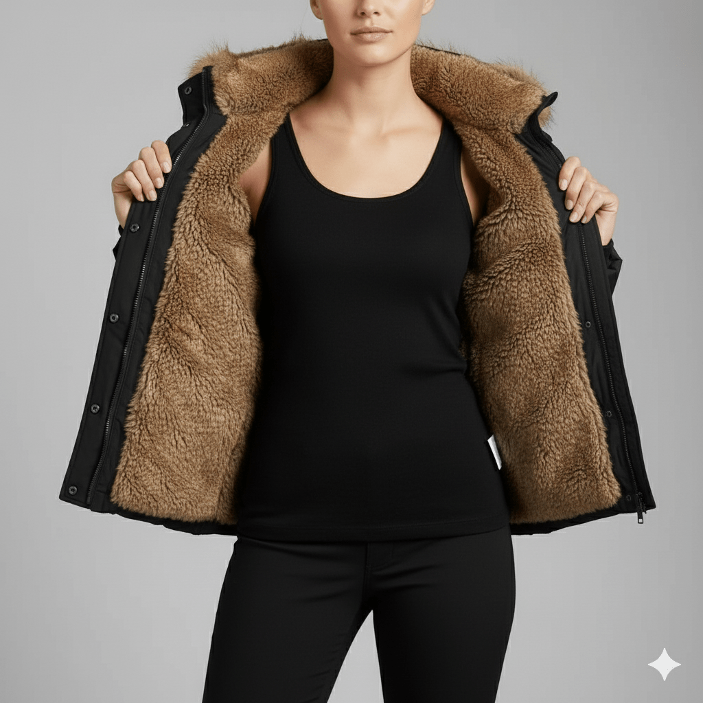 Veronica Women’s Puffer Jacket – Quilted Winter Coat with Detachable Fur Hood