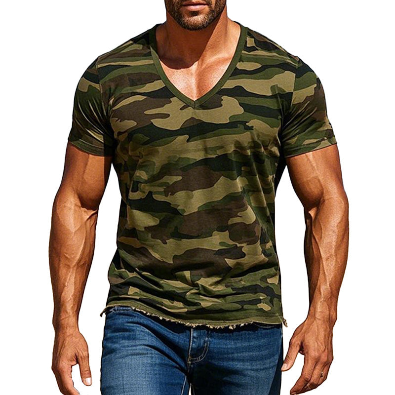 Isla Camouflage Raw Edge Tee