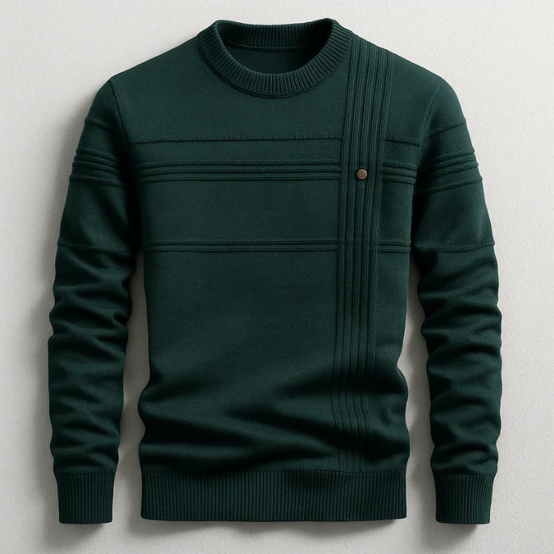 Bradford Men’s Cotton Sweater – Midweight Crew Neck Jumper with Tailored Fit