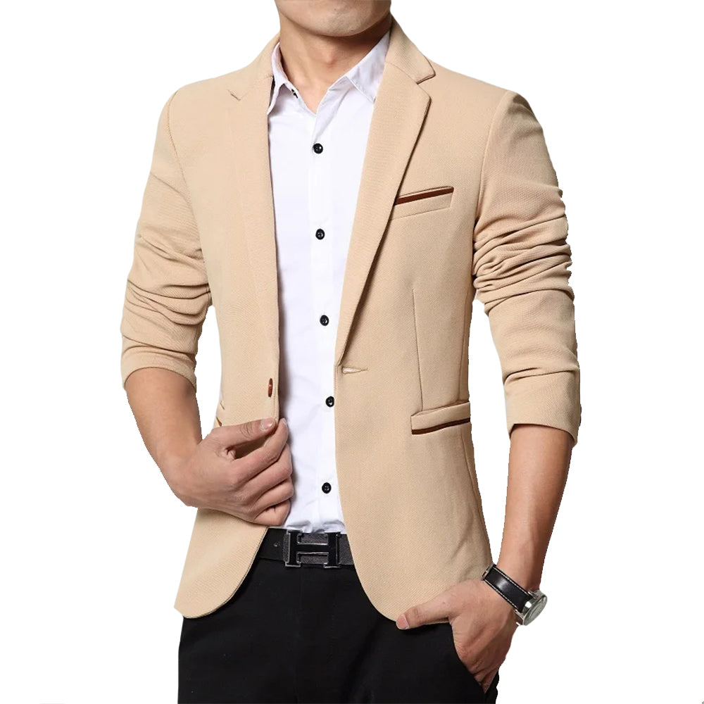 Nathan Men’s Blazer Jacket – Soft Tailored Fit with Notched Lapels & Double Pockets