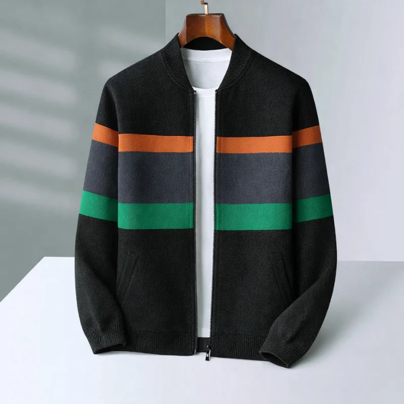 Isaac Men’s Zip Up Jacket – Soft Knit Lightweight Jacket