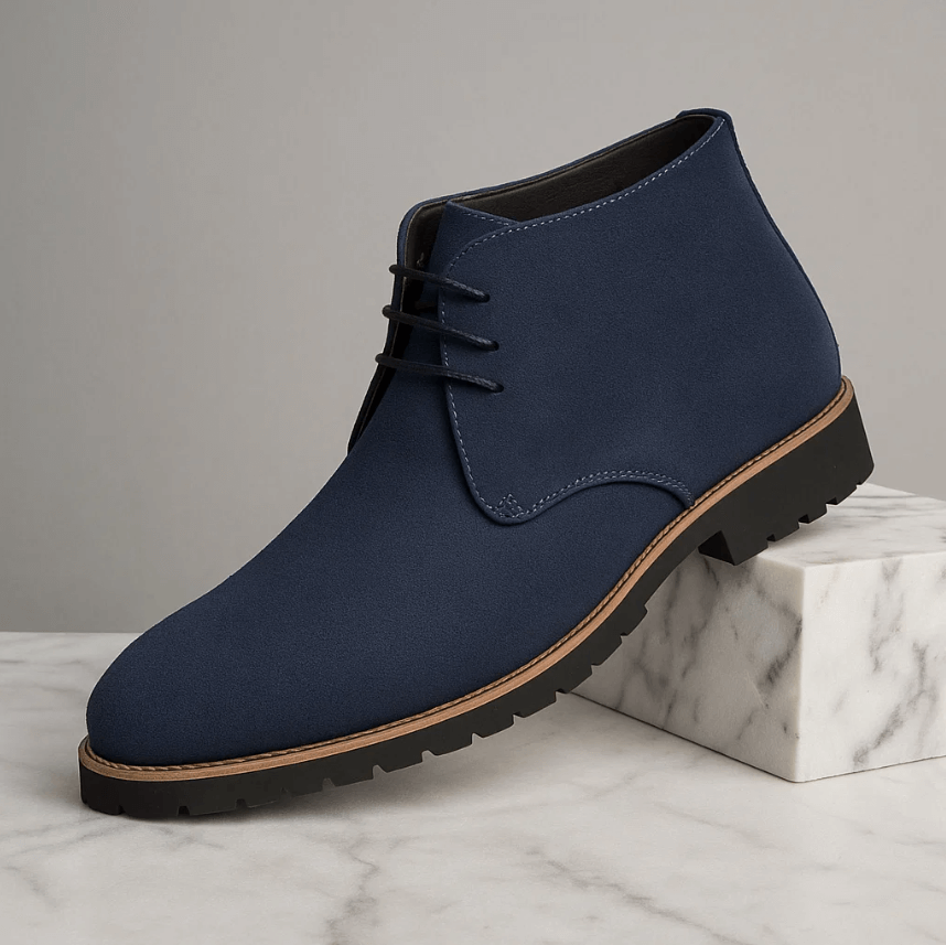 Dante Men’s Suede Ankle Boots – Rugged Lug Sole Dress Boots