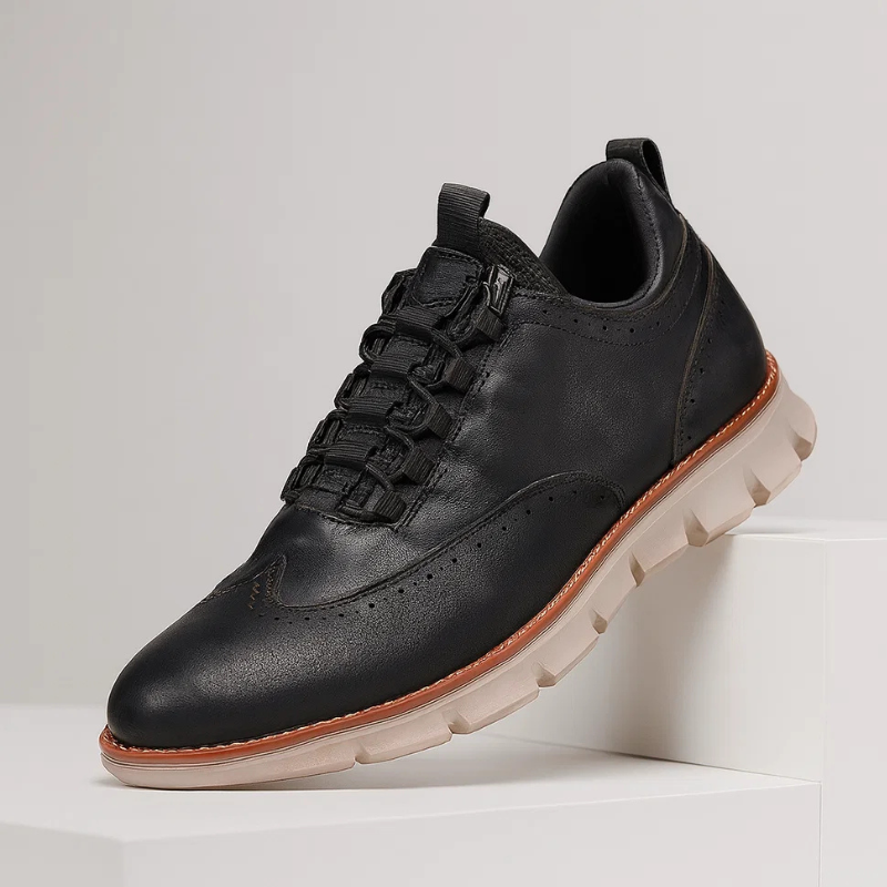 Rhett Men’s Leather Sneakers – Genuine Leather with Lightweight Cushioned Sole