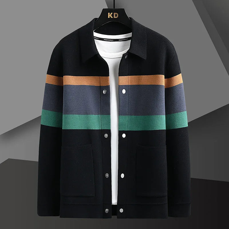 Rome Striped Varsity Knit Jacket