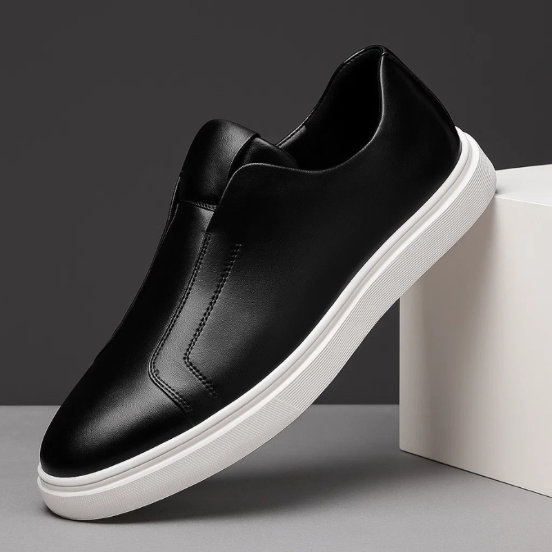 Miro Men’s Casual Shoes – Leather Slip-On Sneakers with Cushioned Comfort