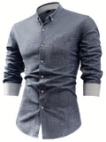 Liam Men’s Button-Up Shirt – Durable Cotton with Classic Fit