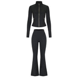 Finn Slimming Zip Jacket & Flared Pants Set
