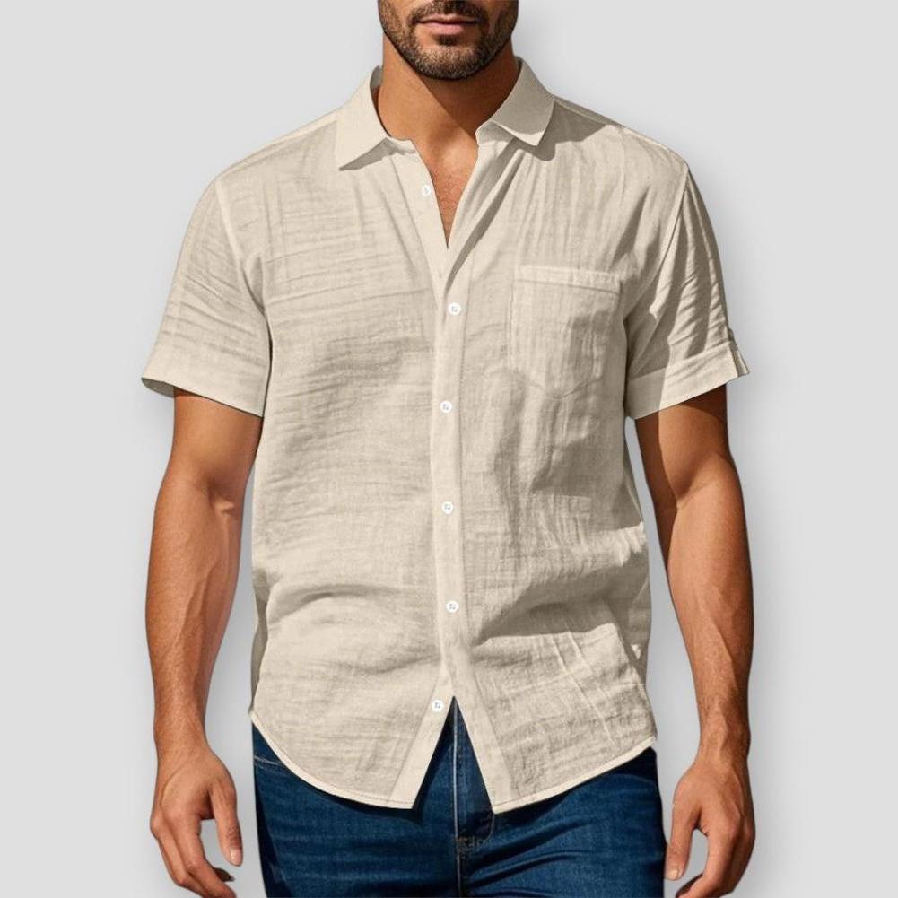 Rico Palmer Linen Shirt – Relaxed Long‑Sleeve Garment‑Dyed Linen Shirt