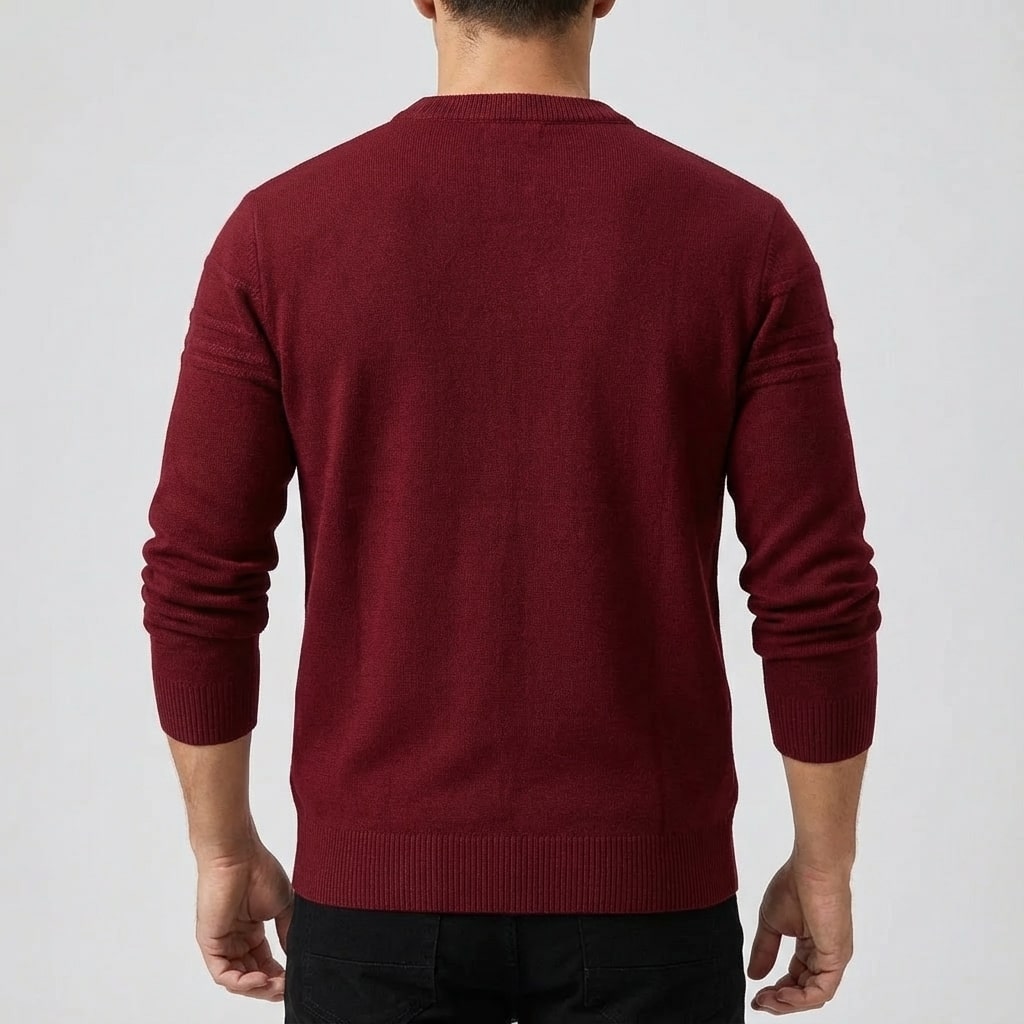 Bradford Men’s Cotton Sweater – Midweight Crew Neck Jumper with Tailored Fit