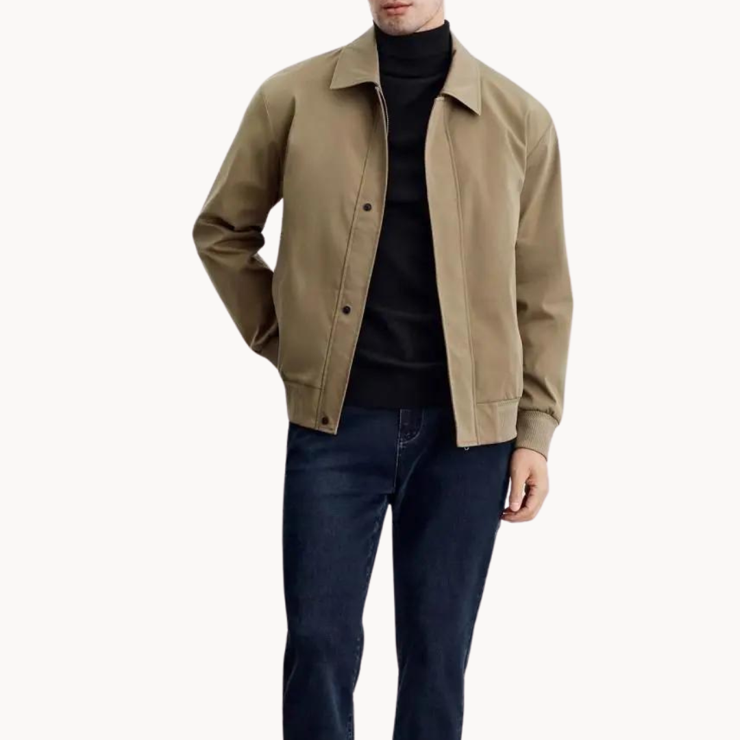 Rafael Men’s Canvas Jacket – Zippered Casual Business Jacket