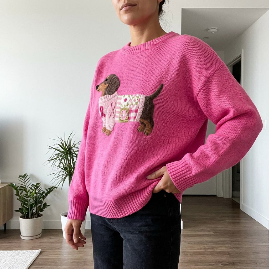 Daphne Women’s Sweater – Dachshund Design Jumper