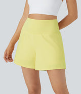 Sienna Performance Pocket Shorts – High-Waist Yoga Shorts with Coverage & Storage