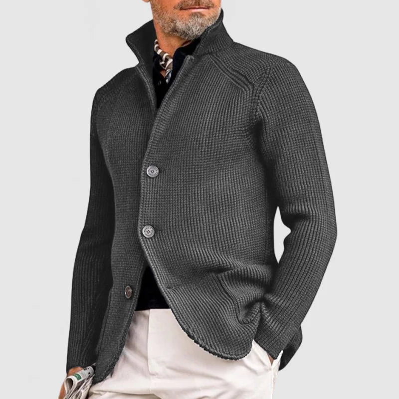 Nolan Men’s Cardigan Sweater – Textured Knit with Relaxed Fit for Casual Layering