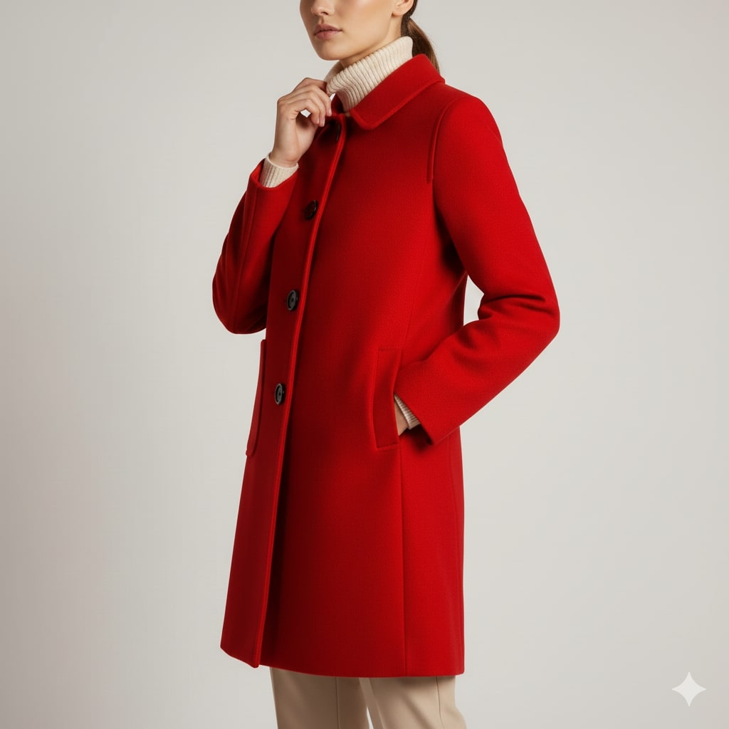 Eloisa Women’s Wool Coat – Virgin Wool Overcoat with Tailored Straight Cut