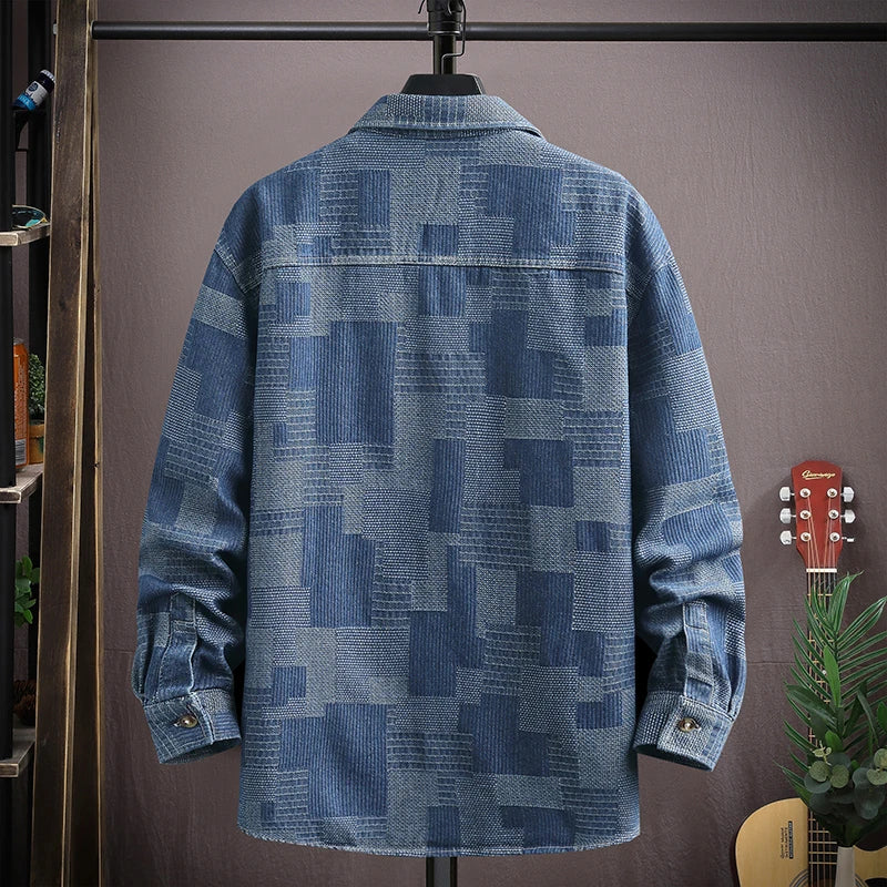 Monaco Men's Patchwork Denim Shirt