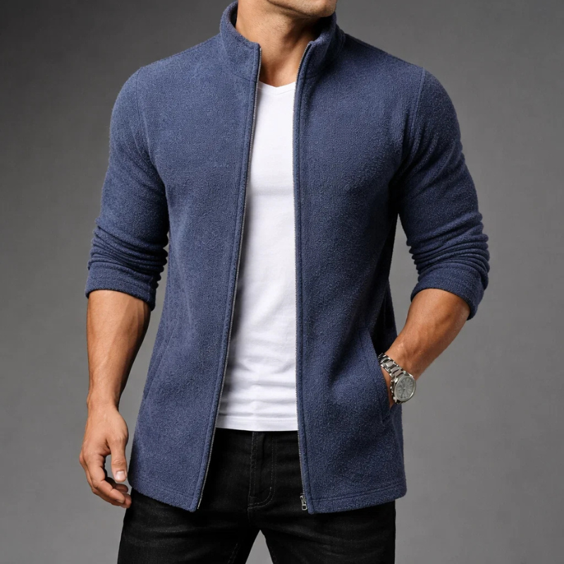 Hudson Men’s Fleece Jacket – Mid-Length Zip Up Jacket