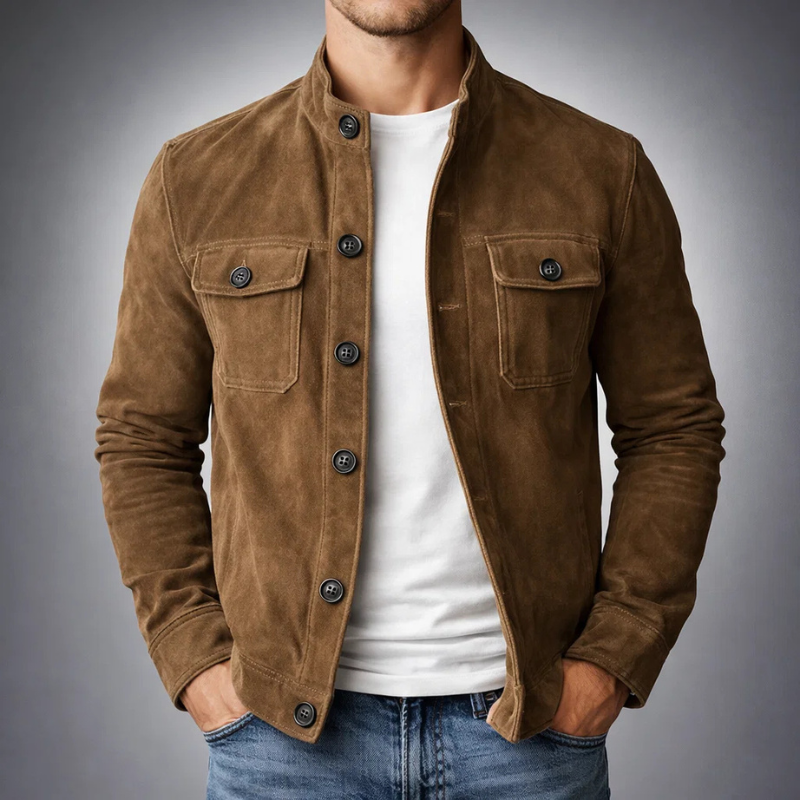 Griffin Men’s Suede Jacket – Structured Lightweight Jacket