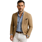 Mateo Tailored Stretch Blazer – Breathable Cotton Jacket for Smart Casual Styling