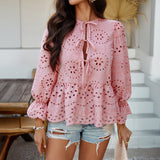Ronan Lace Pleated Casual Boho Top