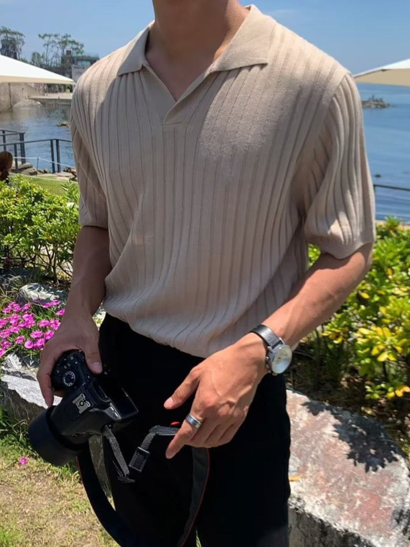 Jomer Knit Polo – Textured Minimalism in a Summer-Ready Fit