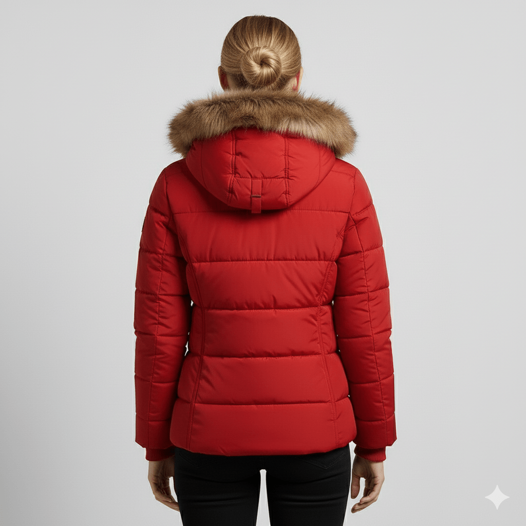 Veronica Women’s Puffer Jacket – Quilted Winter Coat with Detachable Fur Hood