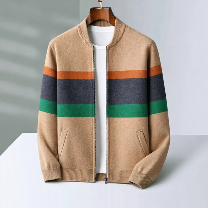 Isaac Men’s Zip Up Jacket – Soft Knit Lightweight Jacket