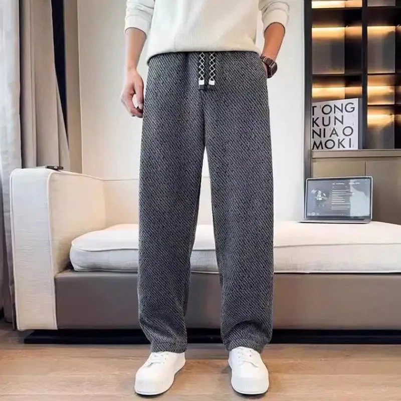 Mavro Men’s Pants – Brushed Knit Wide-Leg Pants