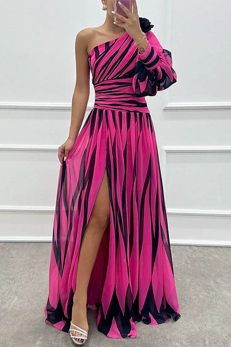 May Striped One‑Shoulder Maxi Dress – Elegant Vertical Stripes for Season‑Long Sophistication
