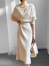 Tatum Chic V-Neck Casual Knit Dress