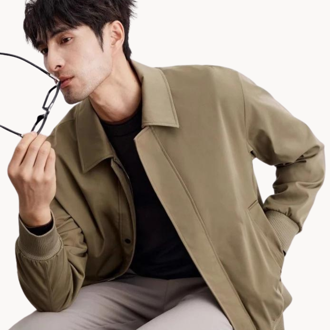 Rafael Men’s Canvas Jacket – Zippered Casual Business Jacket