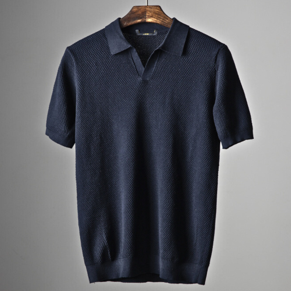 Luca Merino Knit Polo – Breathable Viscose Blend with Modern Tailoring