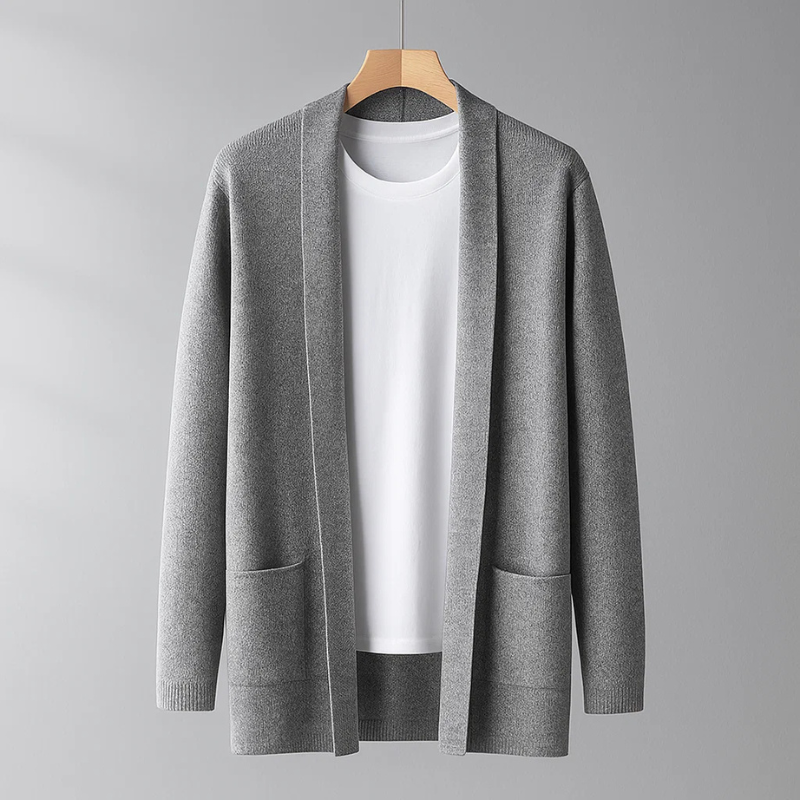 Darius Men’s Knit Cardigan – Soft-Touch Open Front Sweater