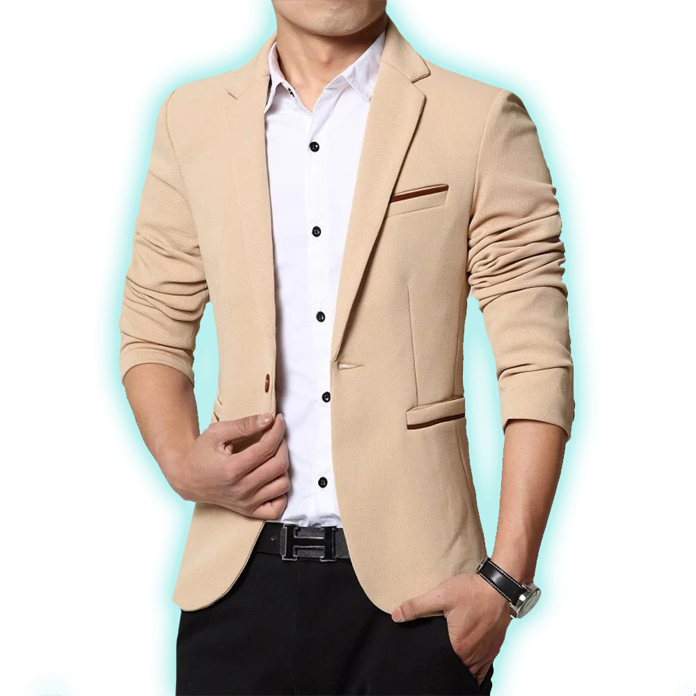 Nathan Men’s Blazer Jacket – Soft Tailored Fit with Notched Lapels & Double Pockets