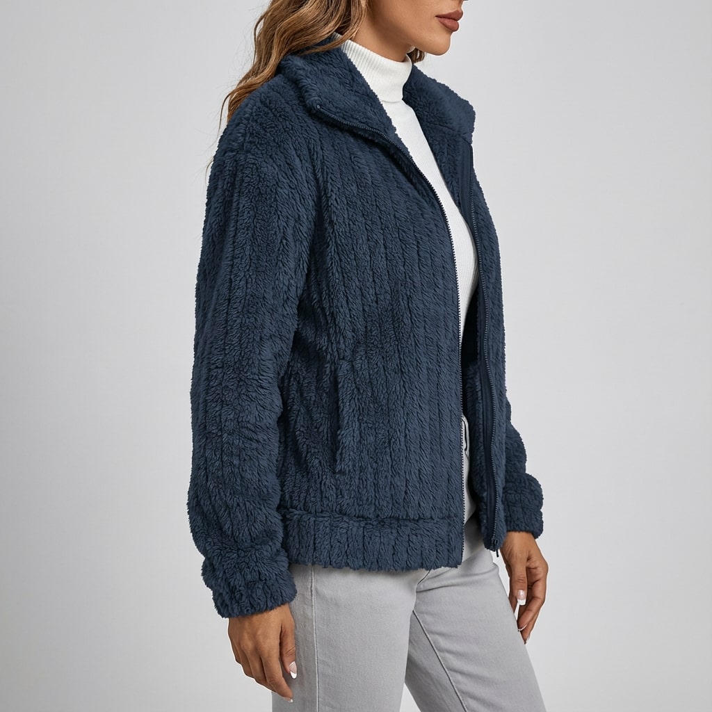 Harlyn Women’s Faux Fur Jacket – Elegant Plush Outerwear for Winter Layering