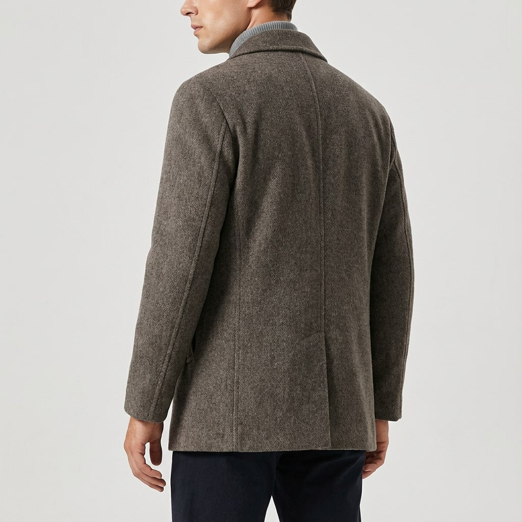 Soreno Men’s Coat – Double Breasted Wool Coat