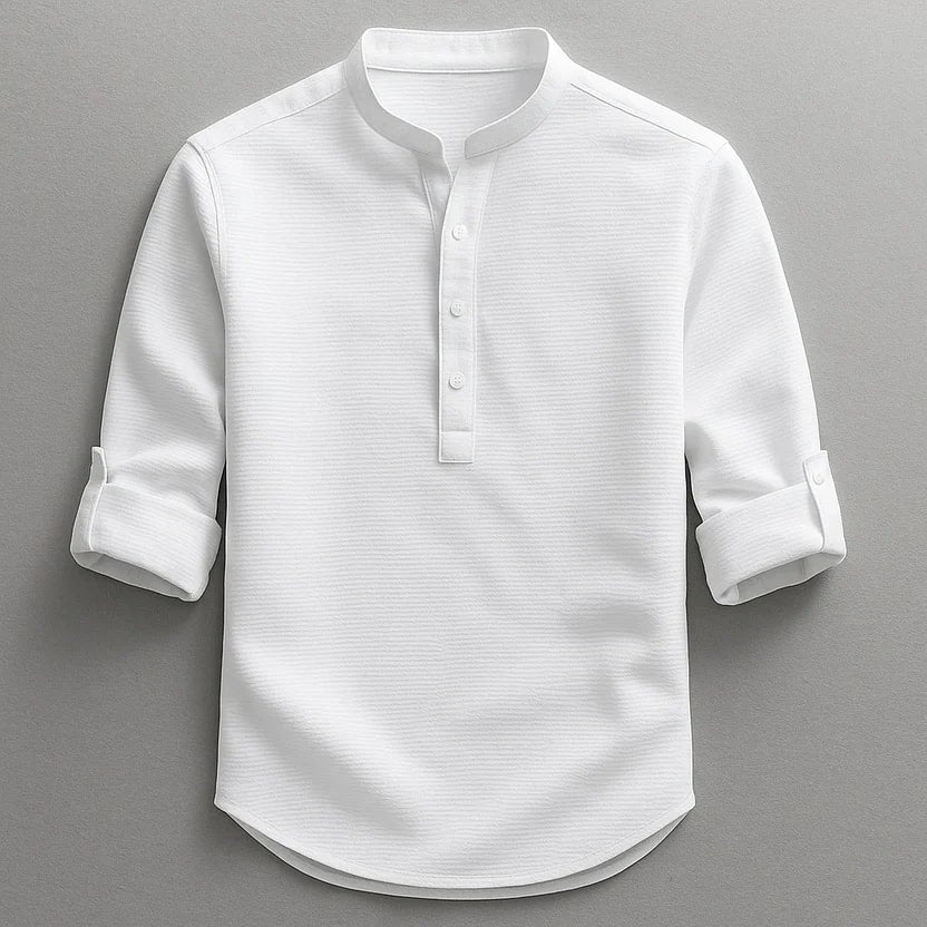 Mason Men’s Shirt – Cotton Linen Henley Shirt