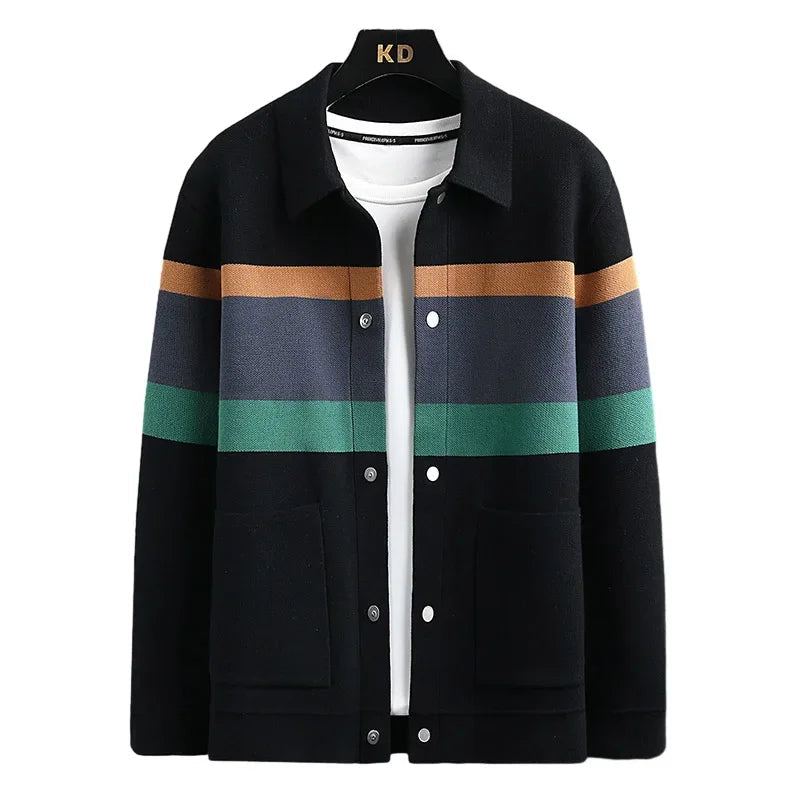 Rome Striped Varsity Knit Jacket