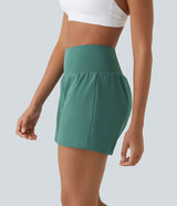Sienna Performance Pocket Shorts – High-Waist Yoga Shorts with Coverage & Storage