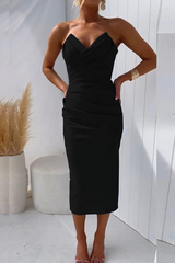 Sienna Strapless Evening Dress – Elegant Satin Dress for Summer Soirées