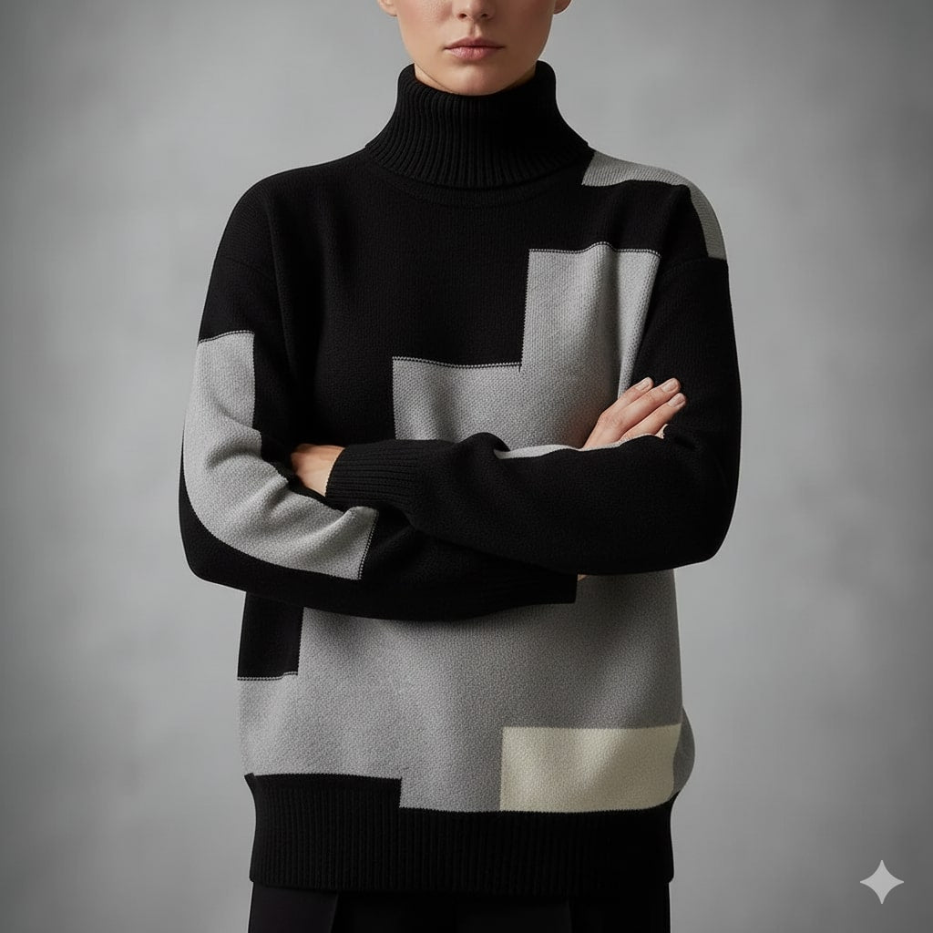 Lovi Women’s Turtleneck Sweater – Soft Knit Pullover with Warm Ribbed Texture