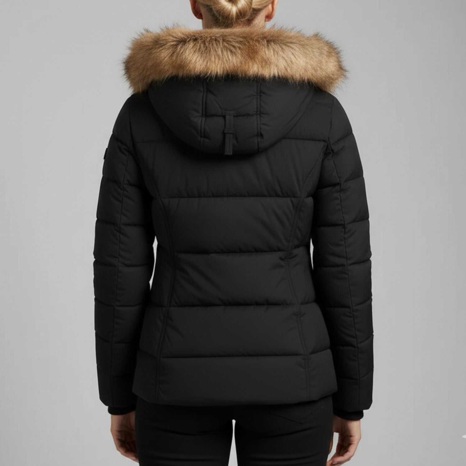 Veronica Women’s Puffer Jacket – Quilted Winter Coat with Detachable Fur Hood